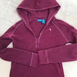 Tee Co maroon pullover hoodie size L